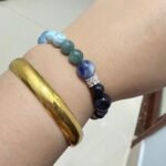 Customer wearing a crystal bead bracelet from LuckyAnyway