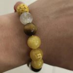 Customer wearing a crystal bead bracelet from LuckyAnyway